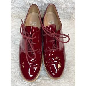 Eileen Fisher Women’s Oxford Lace-Up, Burgundy Size 5 1/2